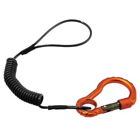 Ergodyne 3156 Black Coil Tool Lanyard With Single Carabiner 2Lbs, 0.9Kg 19161